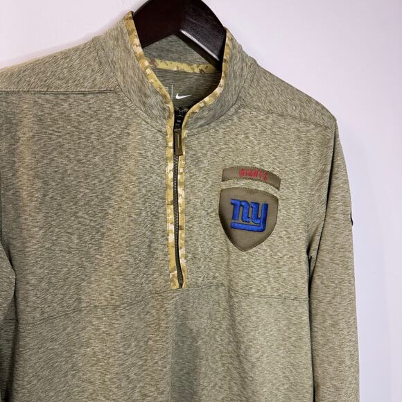 Nike New York Giants Nike Salute to Service Quarter-Zip Top Olive Men's M - Picture 4 of 11